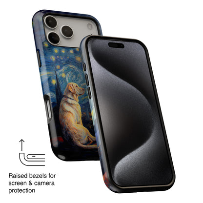 Barky Night (Golden Labrador) Design iPhone Case