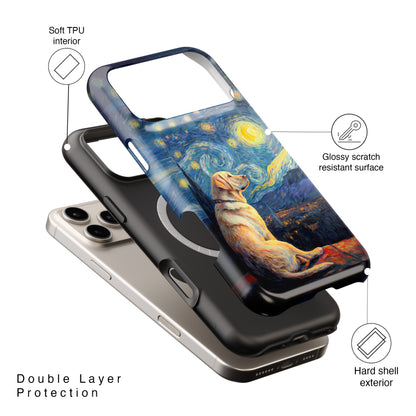 Barky Night (Golden Labrador) Design iPhone Case