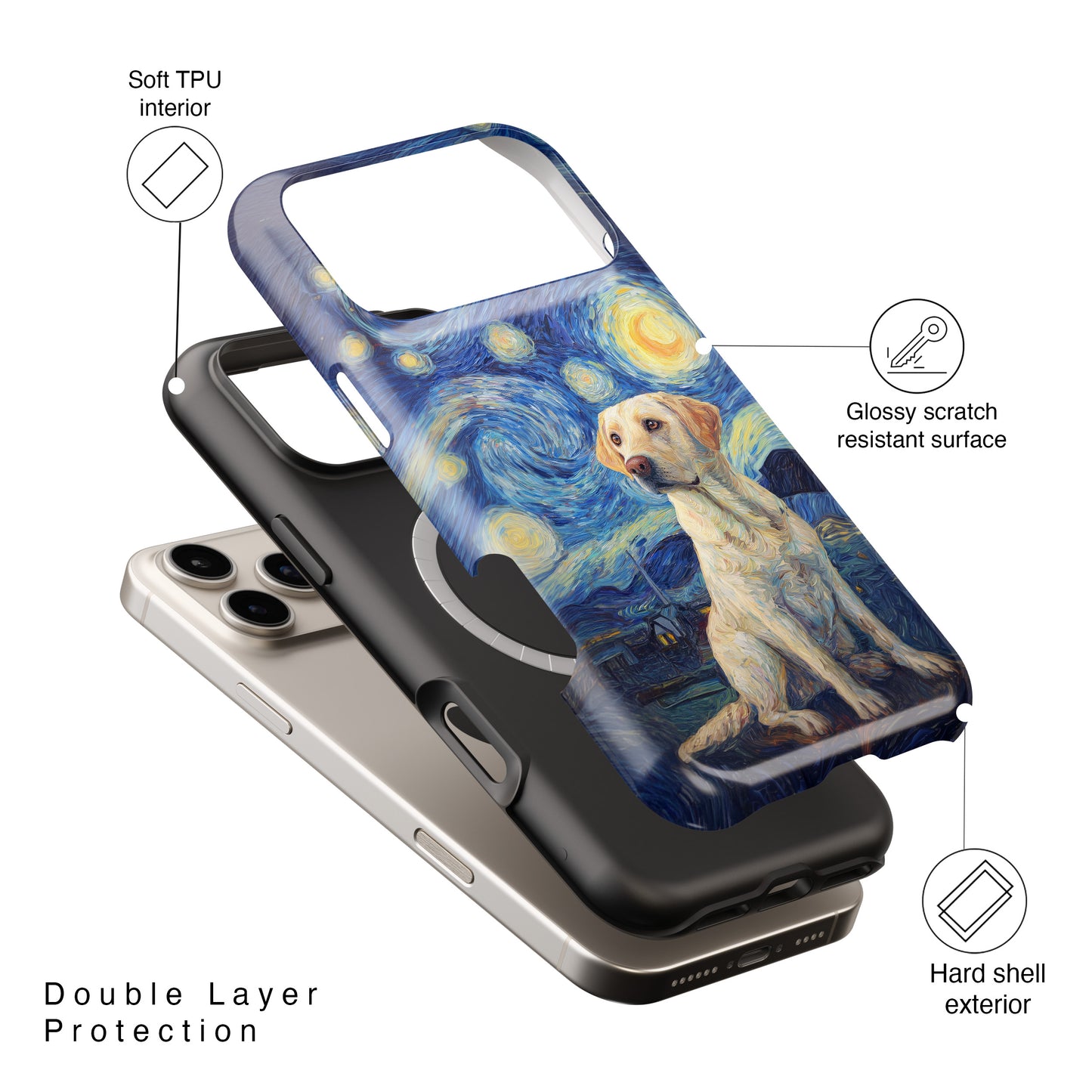 Barky Night (Labrador Retriever) Design iPhone Case