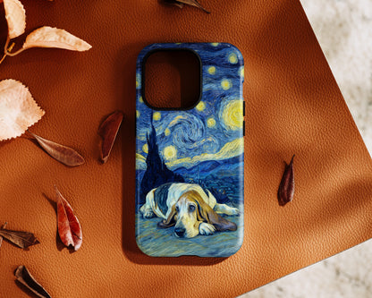Barky Night (Basset Hound) Design iPhone Case