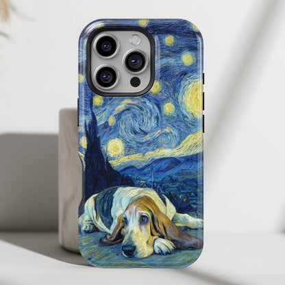 Barky Night (Basset Hound) Design iPhone Case