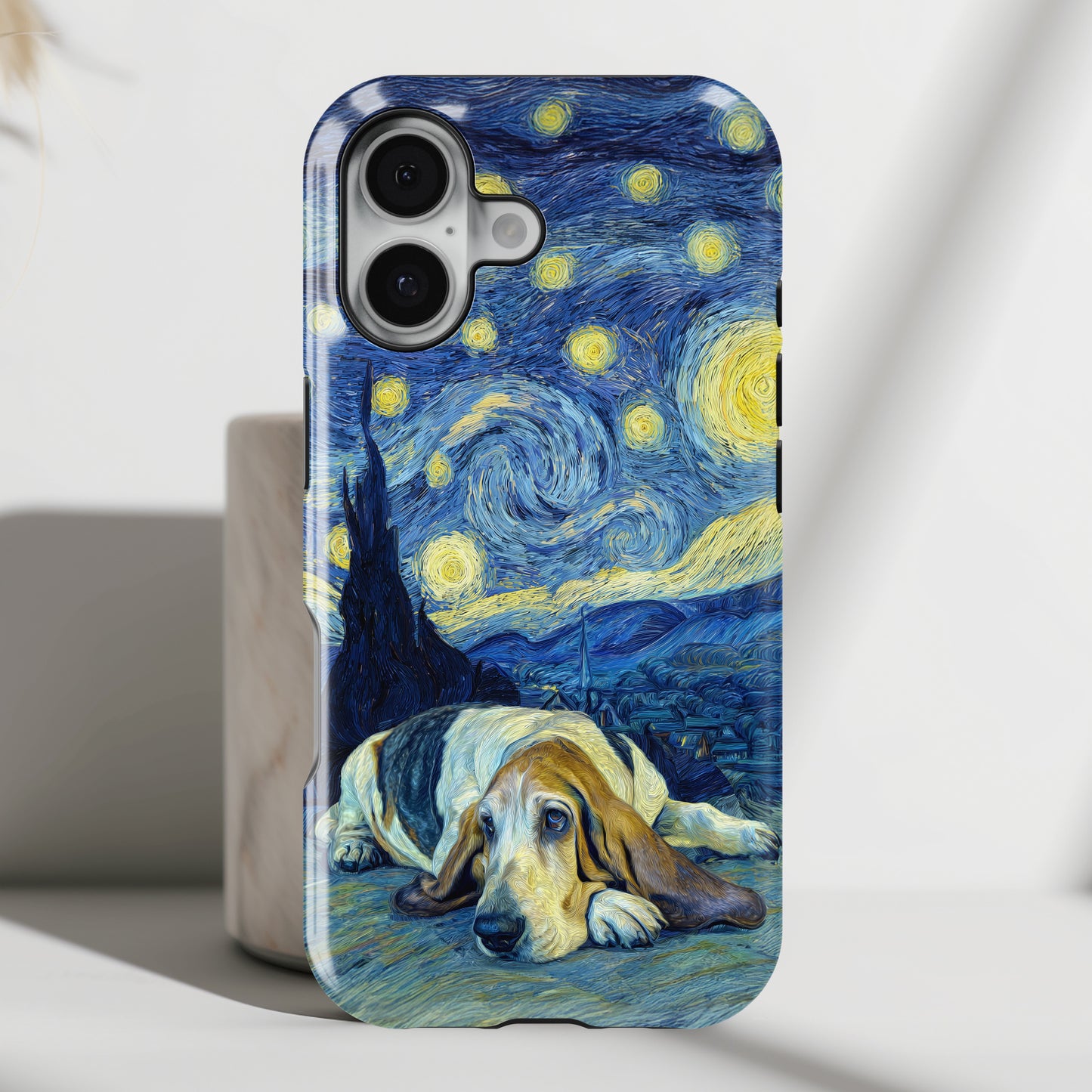 Barky Night (Basset Hound) Design iPhone Case