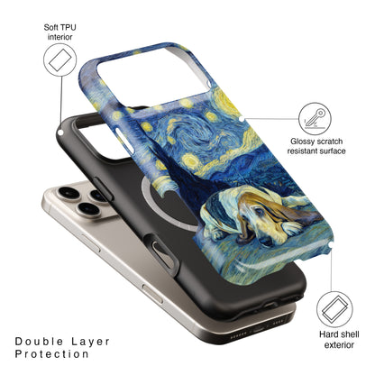 Barky Night (Basset Hound) Design iPhone Case
