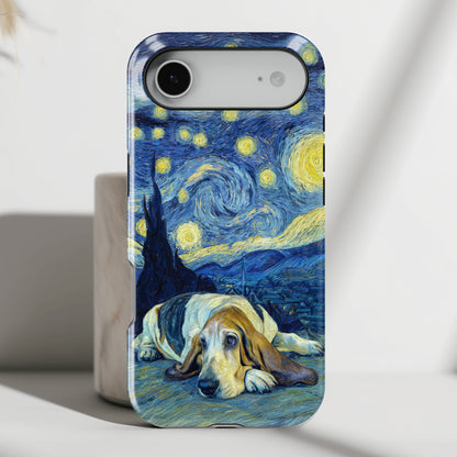 Barky Night (Basset Hound) Design iPhone Case