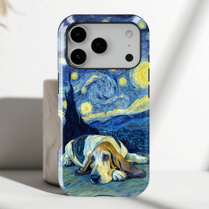 Barky Night (Basset Hound) Design iPhone Case