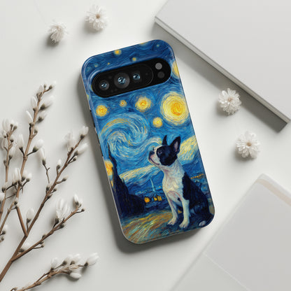 Barky Night (Boston Terrier) Design Phone Case for Google Pixel