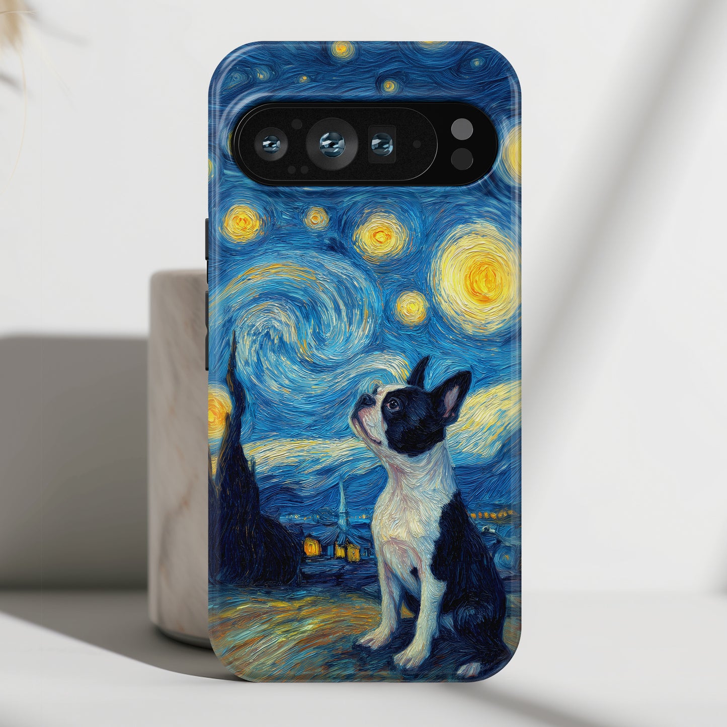 Barky Night (Boston Terrier) Design Phone Case for Google Pixel