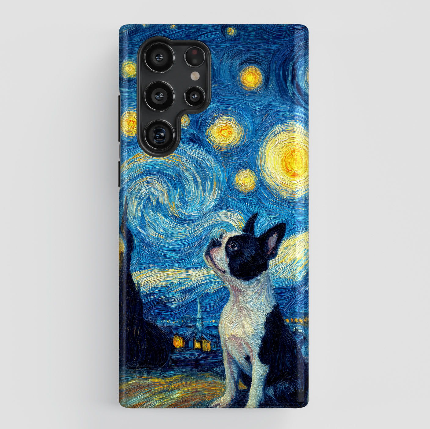 Barky Night (Boston Terrier) Design Phone Case for Galaxy S series Phones