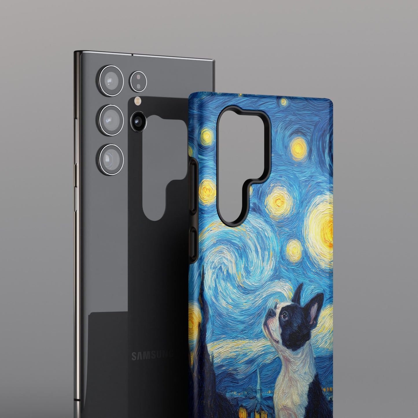 Barky Night (Boston Terrier) Design Phone Case for Galaxy S series Phones