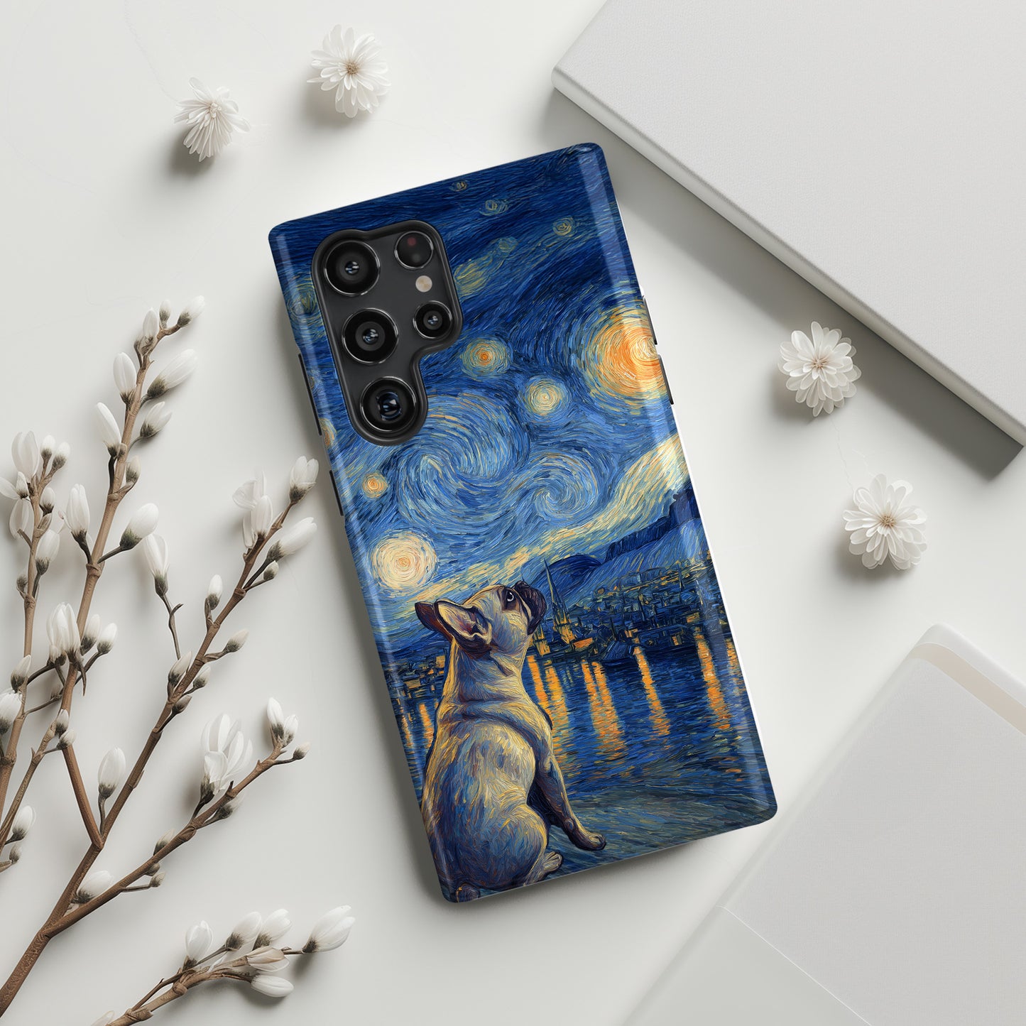 Barky Night (Frenchie) Design Phone Case for Galaxy S series Phones