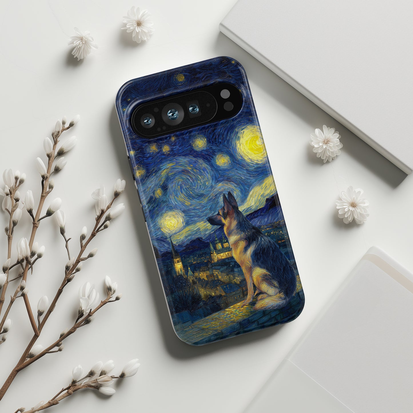Barky Night (German Shepherd) Design Phone Case for Google Pixel