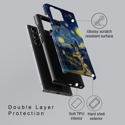 Barky Night (German Shepherd) Design Phone Case for Galaxy S series Phones