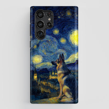 Barky Night (German Shepherd) Design Phone Case for Galaxy S series Phones
