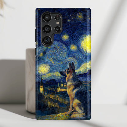 Barky Night (German Shepherd) Design Phone Case for Galaxy S series Phones