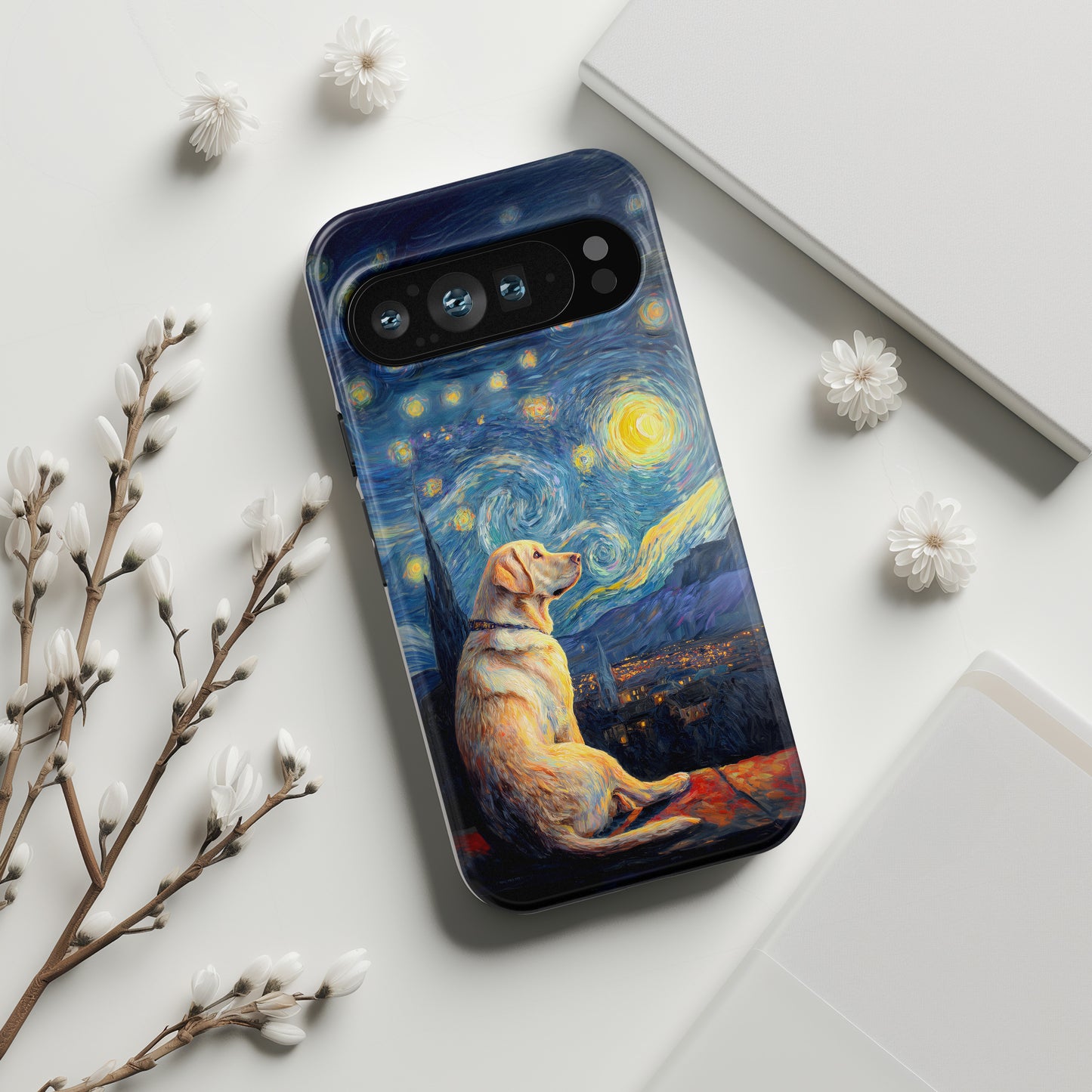 Barky Night (Golden Labrador) Design Phone Case for Google Pixel