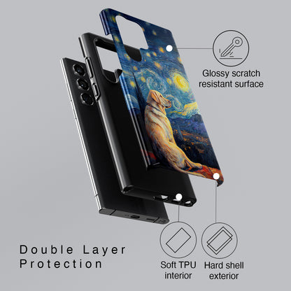 Barky Night (Golden Labrador) Design Phone Case for Galaxy S series Phones