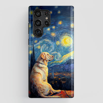 Barky Night (Golden Labrador) Design Phone Case for Galaxy S series Phones