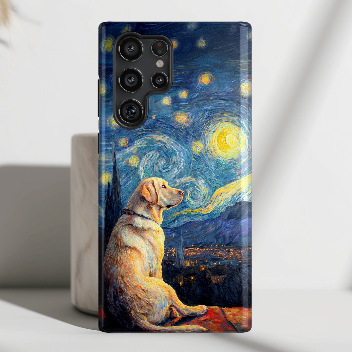 Barky Night (Golden Labrador) Design Phone Case for Galaxy S series Phones