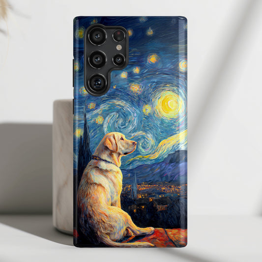 Barky Night (Golden Labrador) Design Phone Case for Galaxy S series Phones