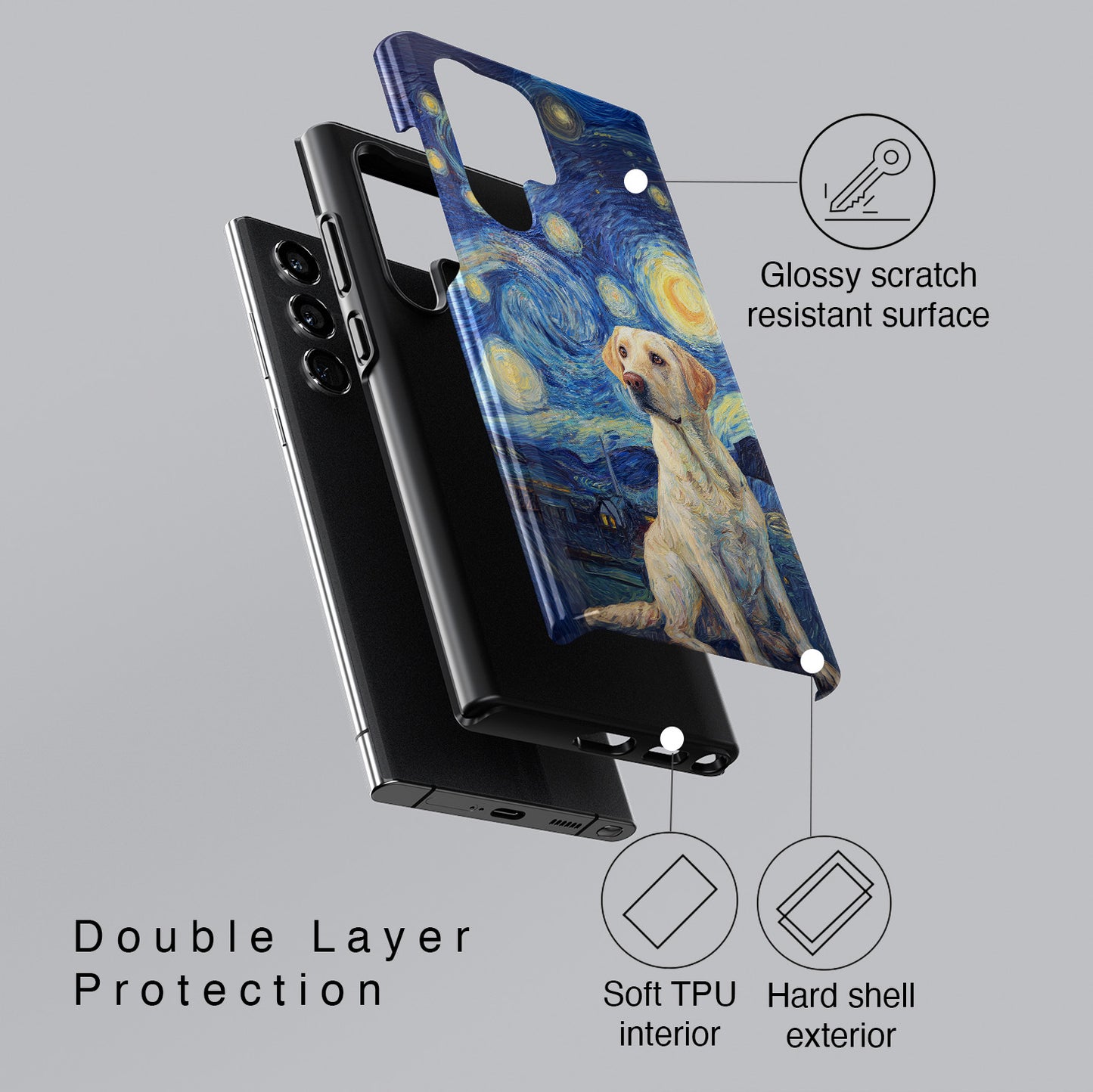 Barky Night (Labrador Retriever) Design Phone Case for Galaxy S series Phones