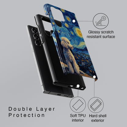 Barky Night (Poodle) Design Phone Case for Galaxy S series Phones