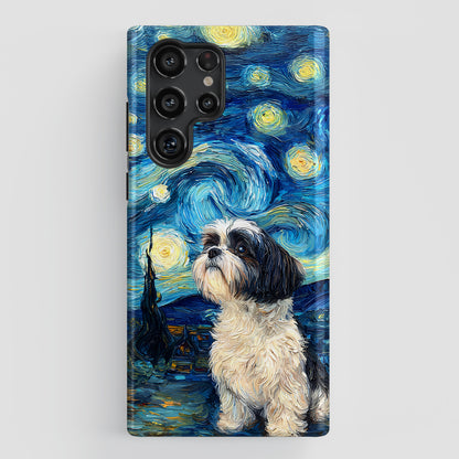 Barky Night (Shih Tzu) Design Phone Case for Galaxy S series Phones