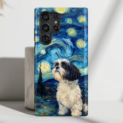 Barky Night (Shih Tzu) Design Phone Case for Galaxy S series Phones