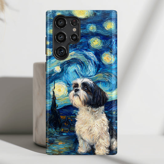 Barky Night (Shih Tzu) Design Phone Case for Galaxy S series Phones