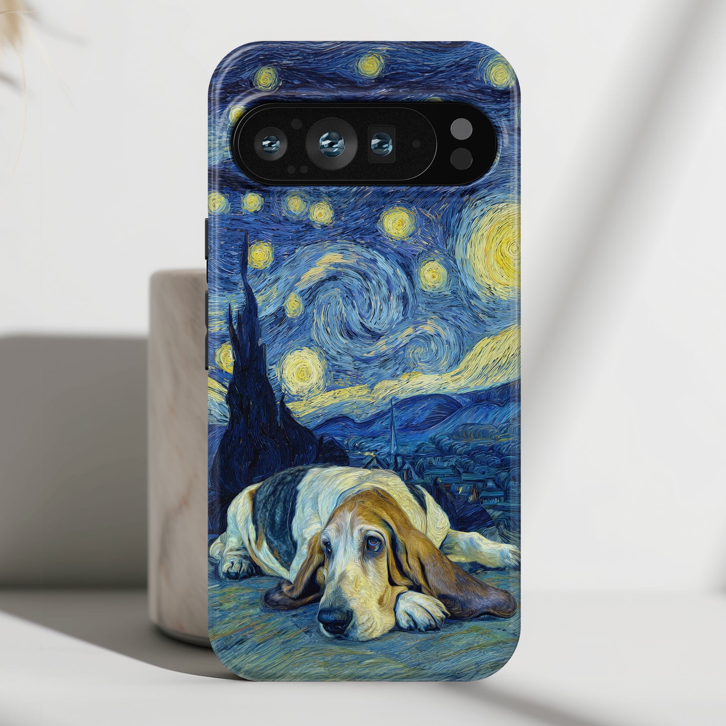 Barky Night (Basset Hound) Design Phone Case for Google Pixel