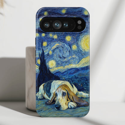 Barky Night (Basset Hound) Design Phone Case for Google Pixel