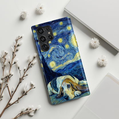Barky Night (Basset Hound) Design Phone Case for Galaxy S series Phones