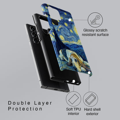 Barky Night (Basset Hound) Design Phone Case for Galaxy S series Phones