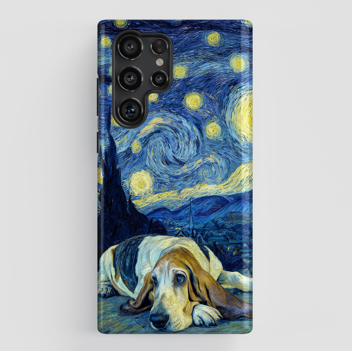 Barky Night (Basset Hound) Design Phone Case for Galaxy S series Phones