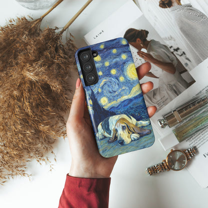 Barky Night (Basset Hound) Design Phone Case for Galaxy S series Phones