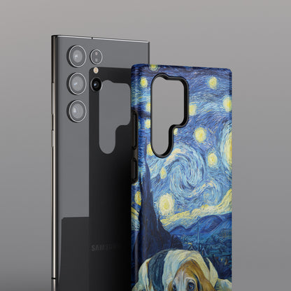 Barky Night (Basset Hound) Design Phone Case for Galaxy S series Phones