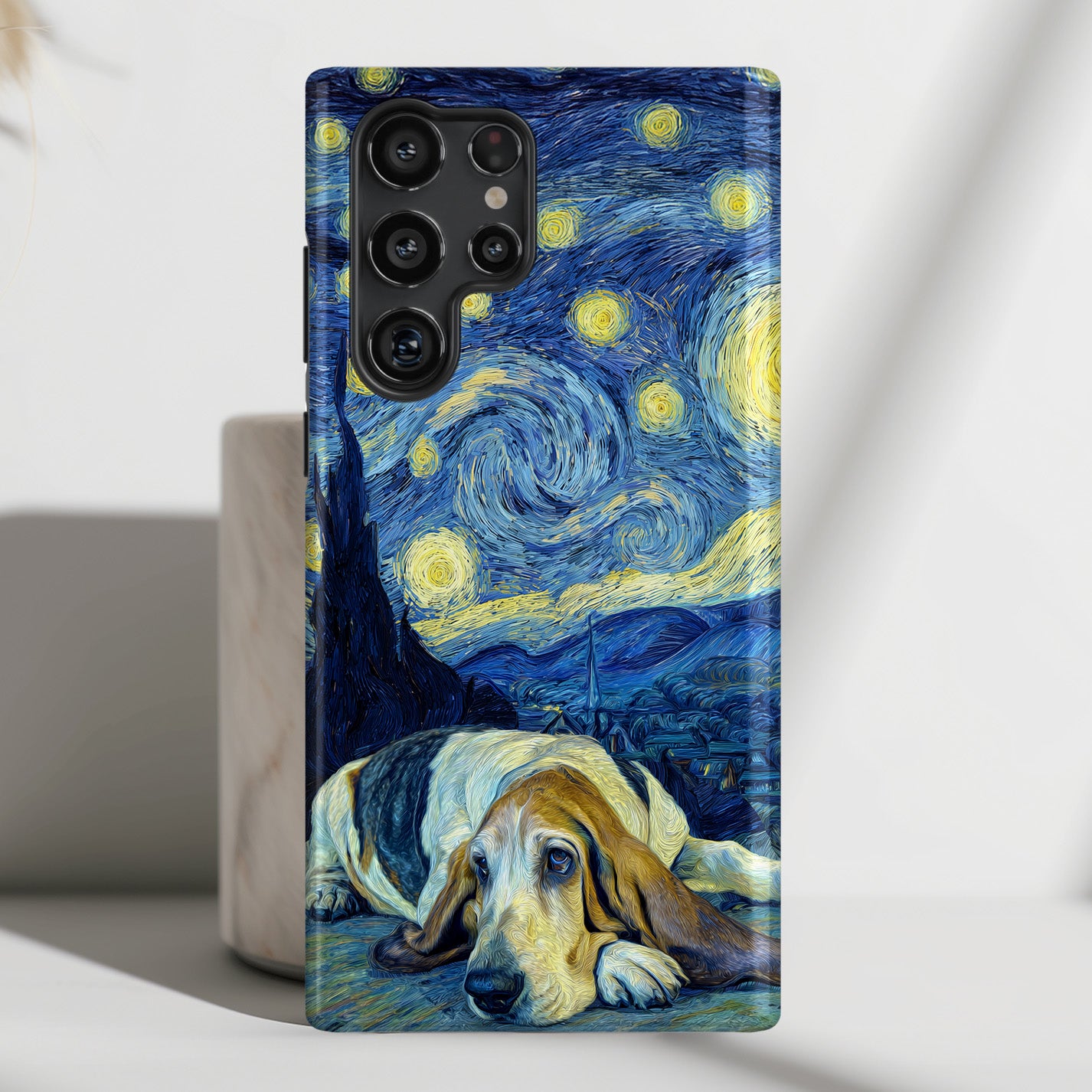 Barky Night (Basset Hound) Design Phone Case for Galaxy S series Phones