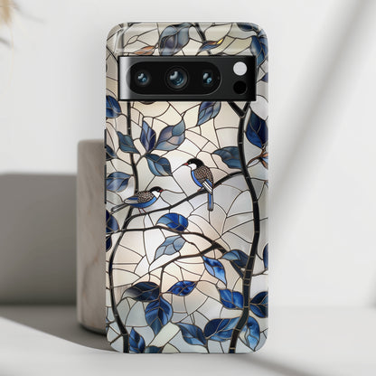 Birds in Tree Stained Glass Design Google Pixel Phone Case