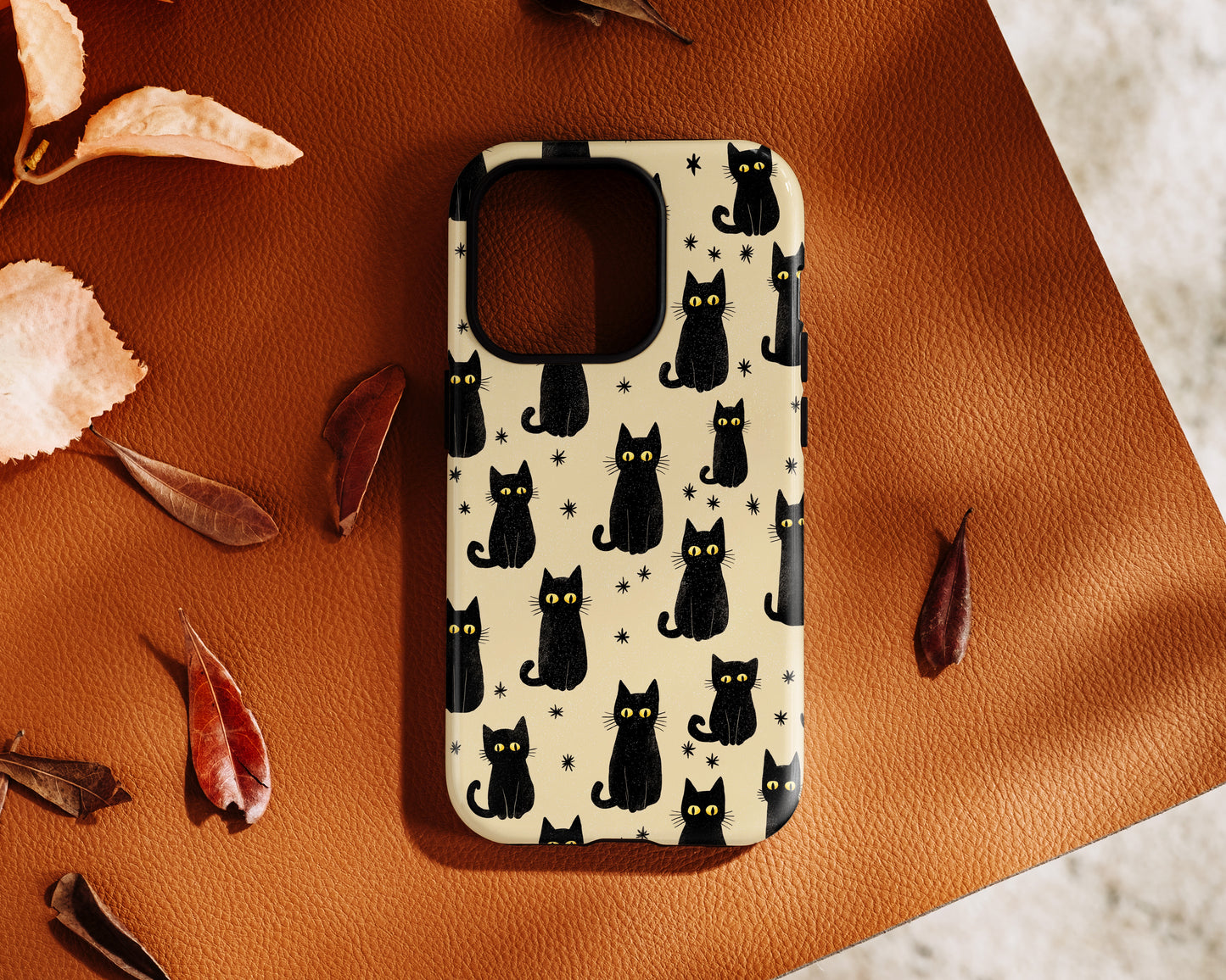Black Cat Charm Design iPhone Case