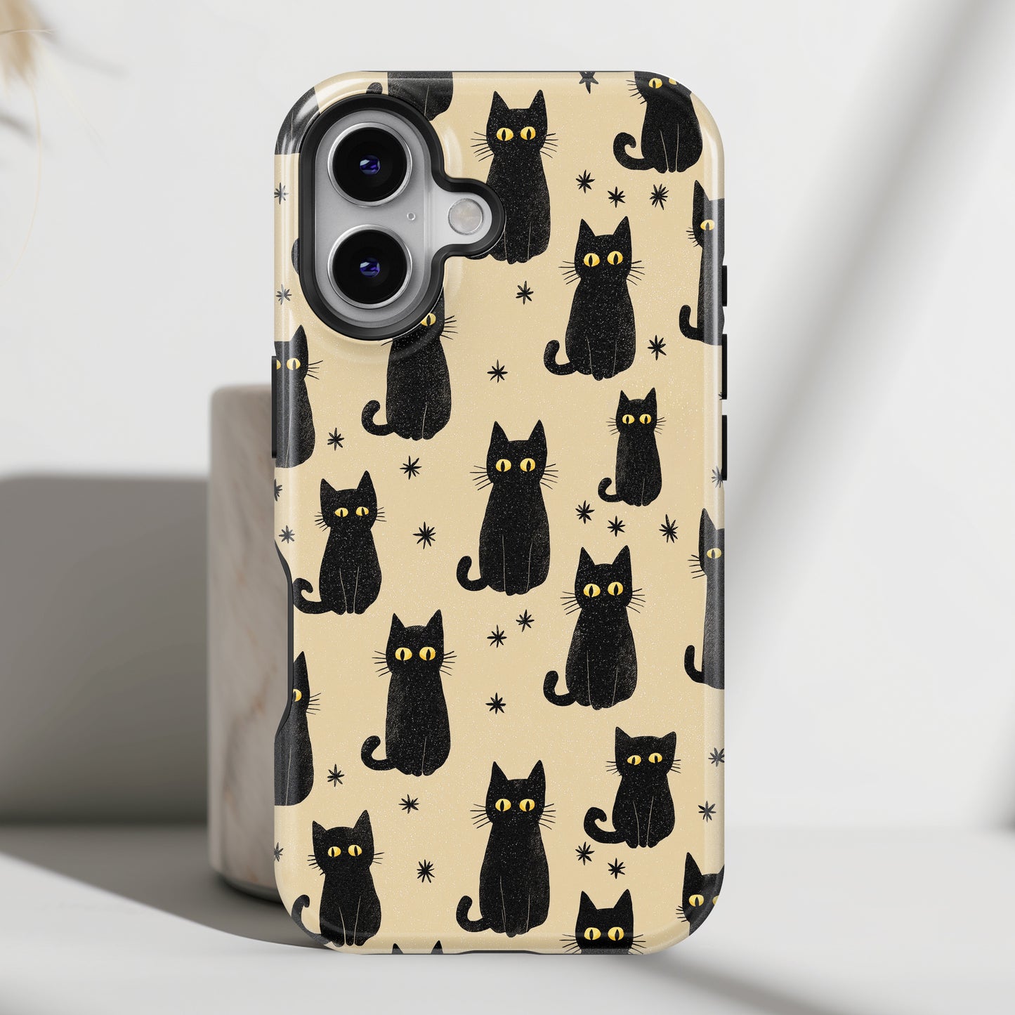 Black Cat Charm Design iPhone Case