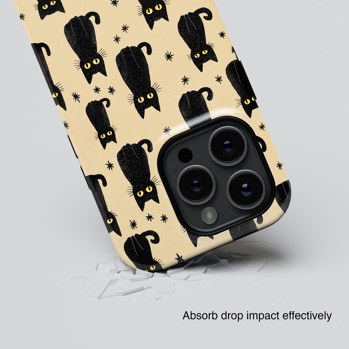 Black Cat Charm Design iPhone Case