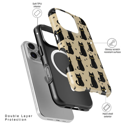 Black Cat Charm Design iPhone Case