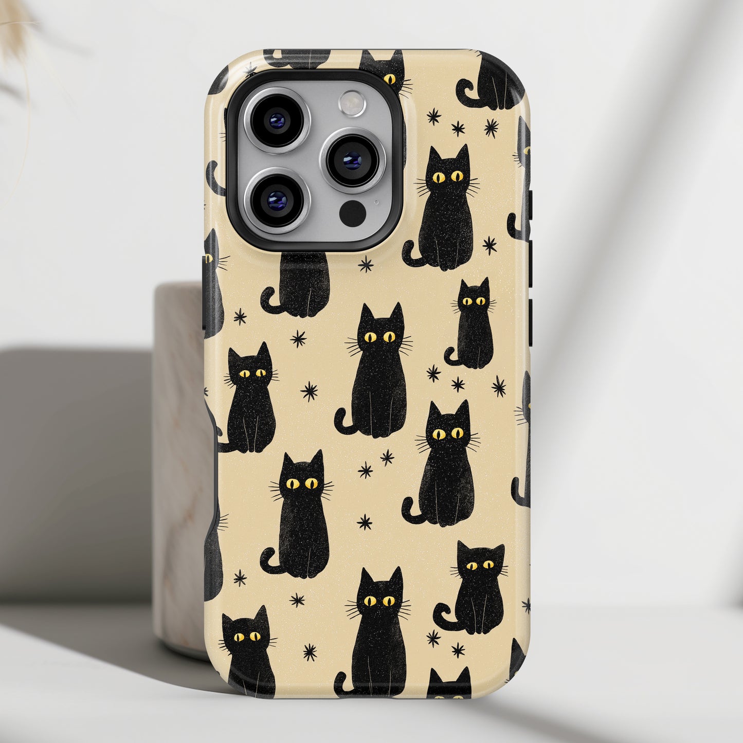 Black Cat Charm Design iPhone Case