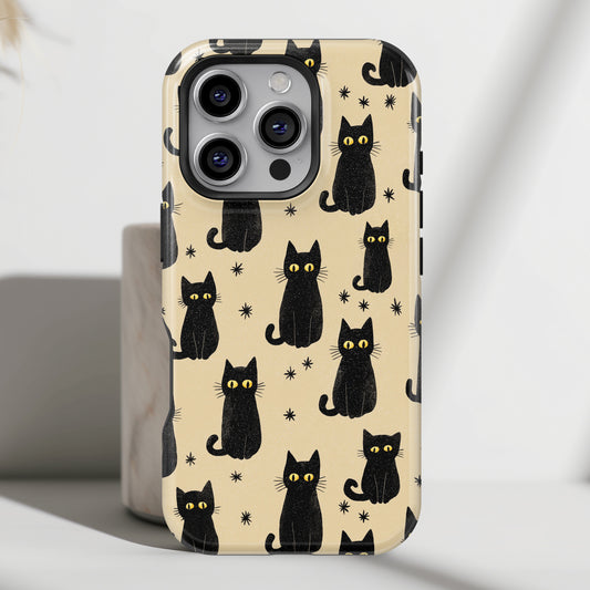 Black Cat Charm Design iPhone Case