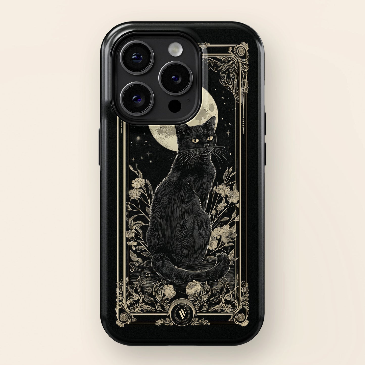 Black Cat Tarot Card Design iPhone Case