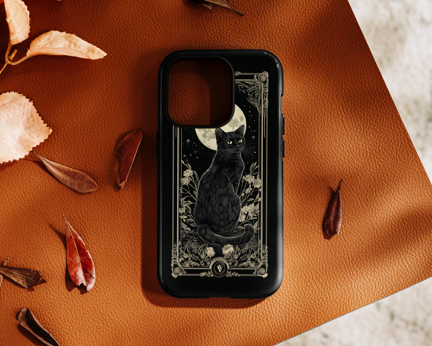 Black Cat Tarot Card Design iPhone Case