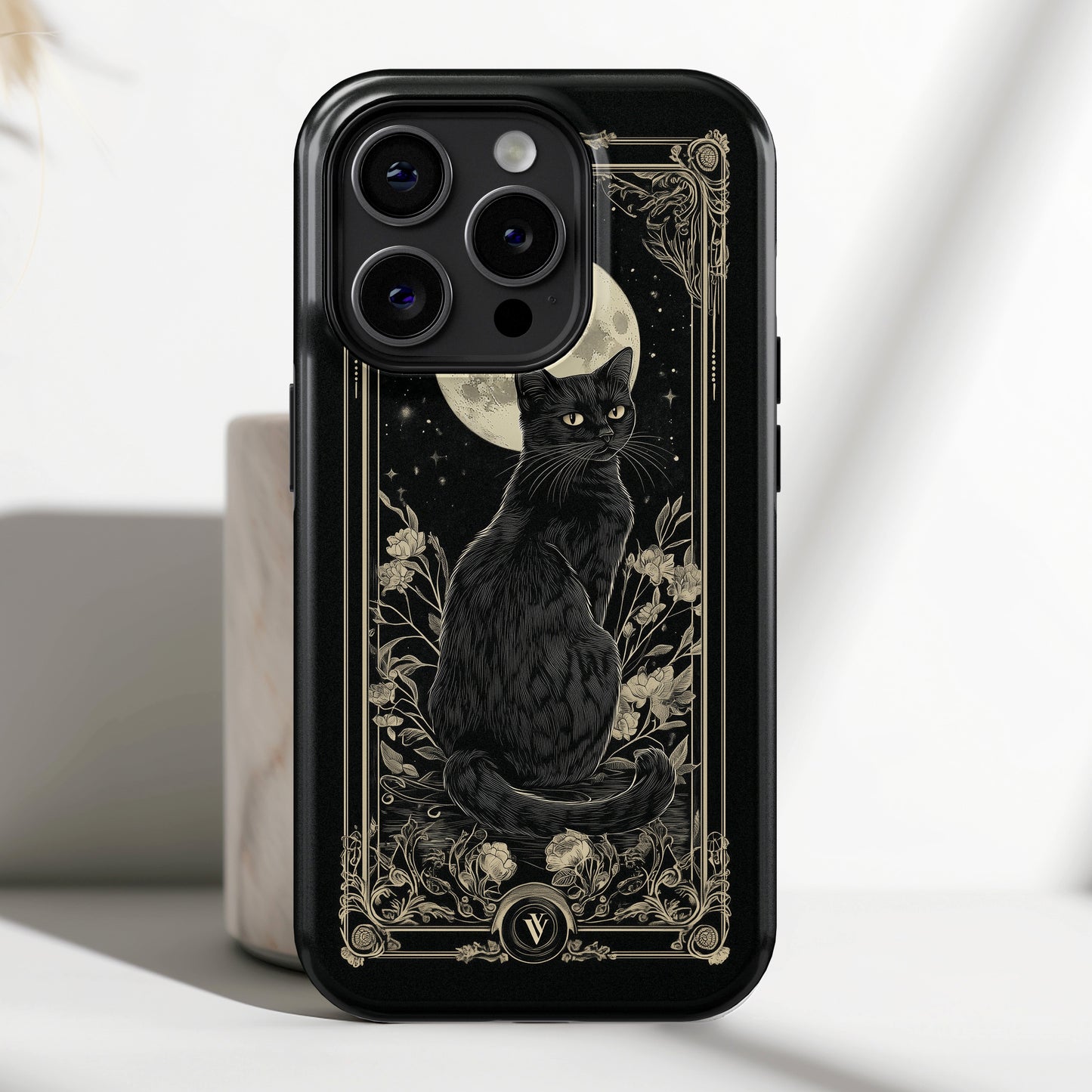 Black Cat Tarot Card Design iPhone Case