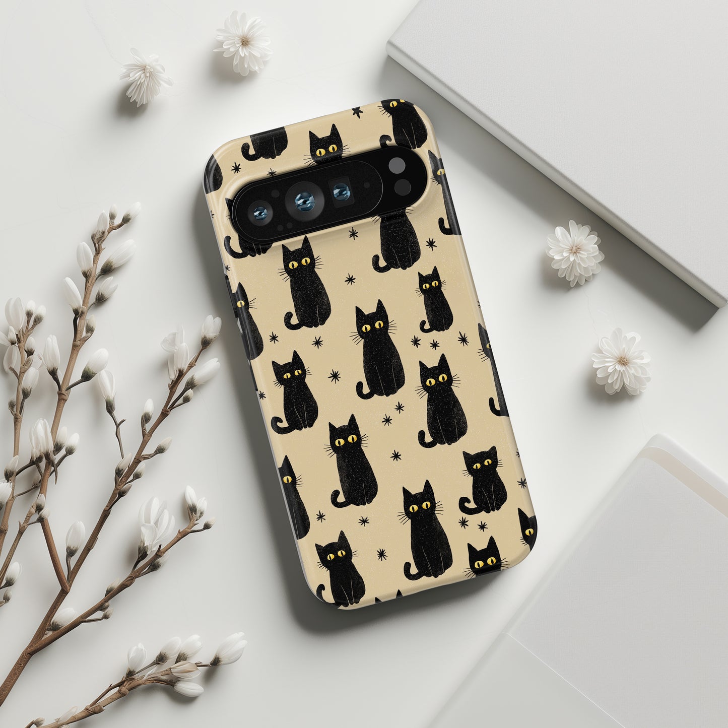 Black Cat Charm Design Phone Case for Google Pixel