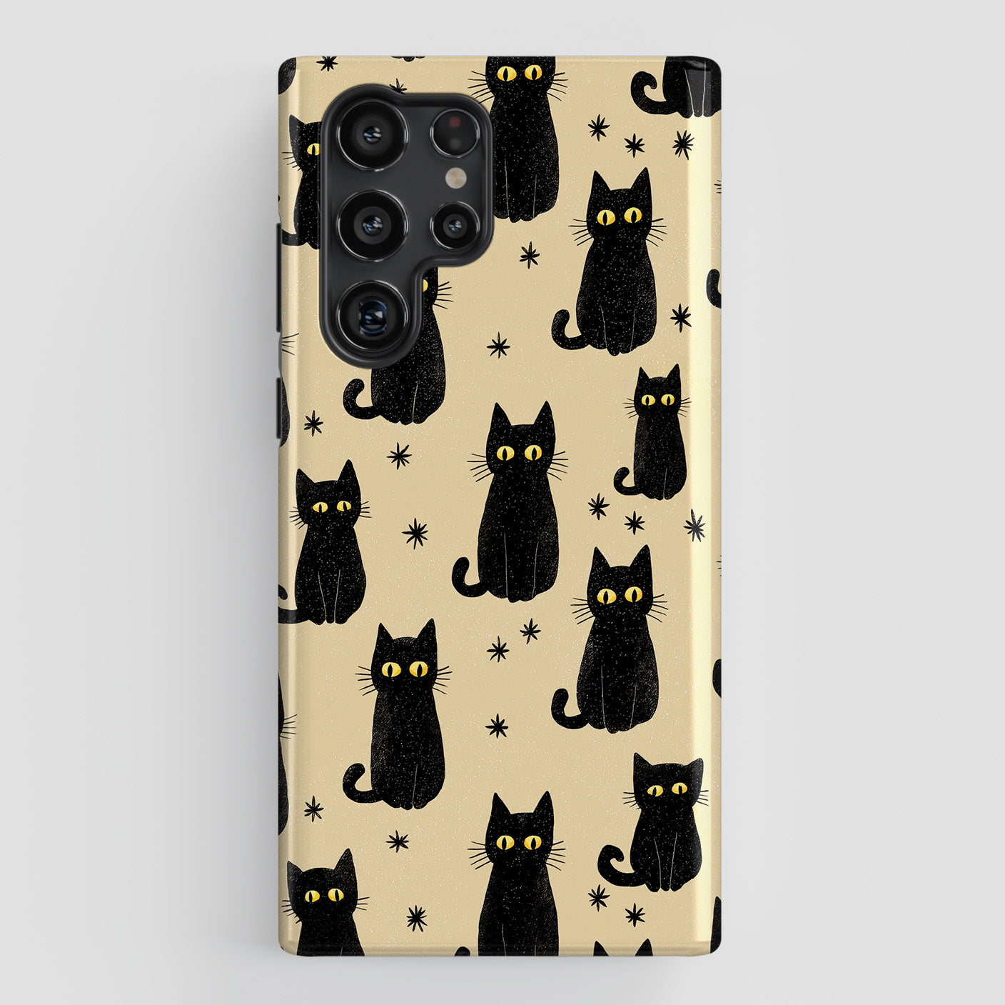 Black Cat Charm Design Phone Case for Galaxy S series Phones