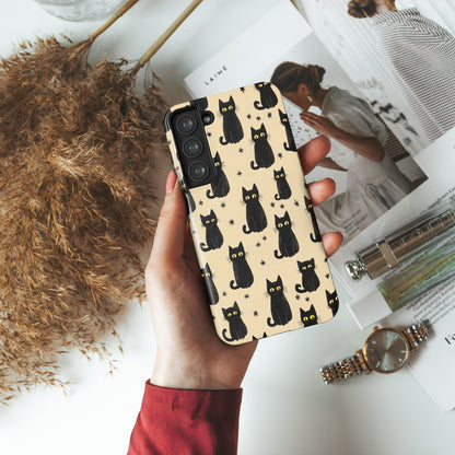 Black Cat Charm Design Phone Case for Galaxy S series Phones