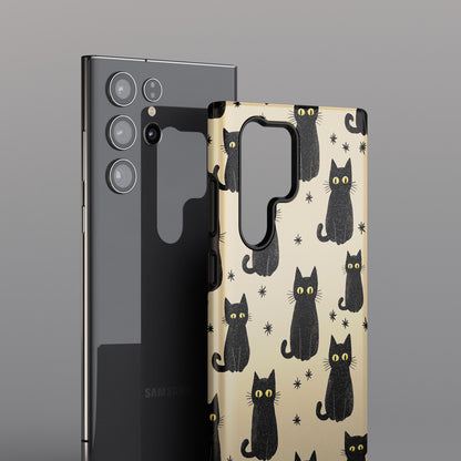 Black Cat Charm Design Phone Case for Galaxy S series Phones
